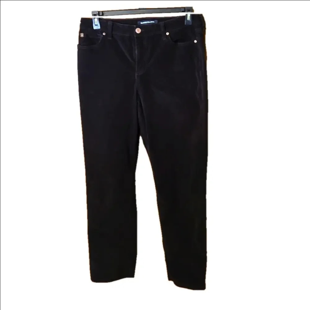 Bandolino Mandie Chocolate Brown Velvety Corduroy Pants Women size 14 AVG